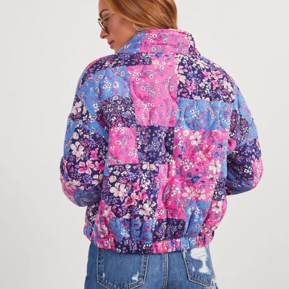 NWOT Floral Quilted Puffer Jacket - Picture 4 of 10